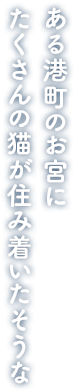 ある港町のお宮に たくさんの猫が住み着いたそうな